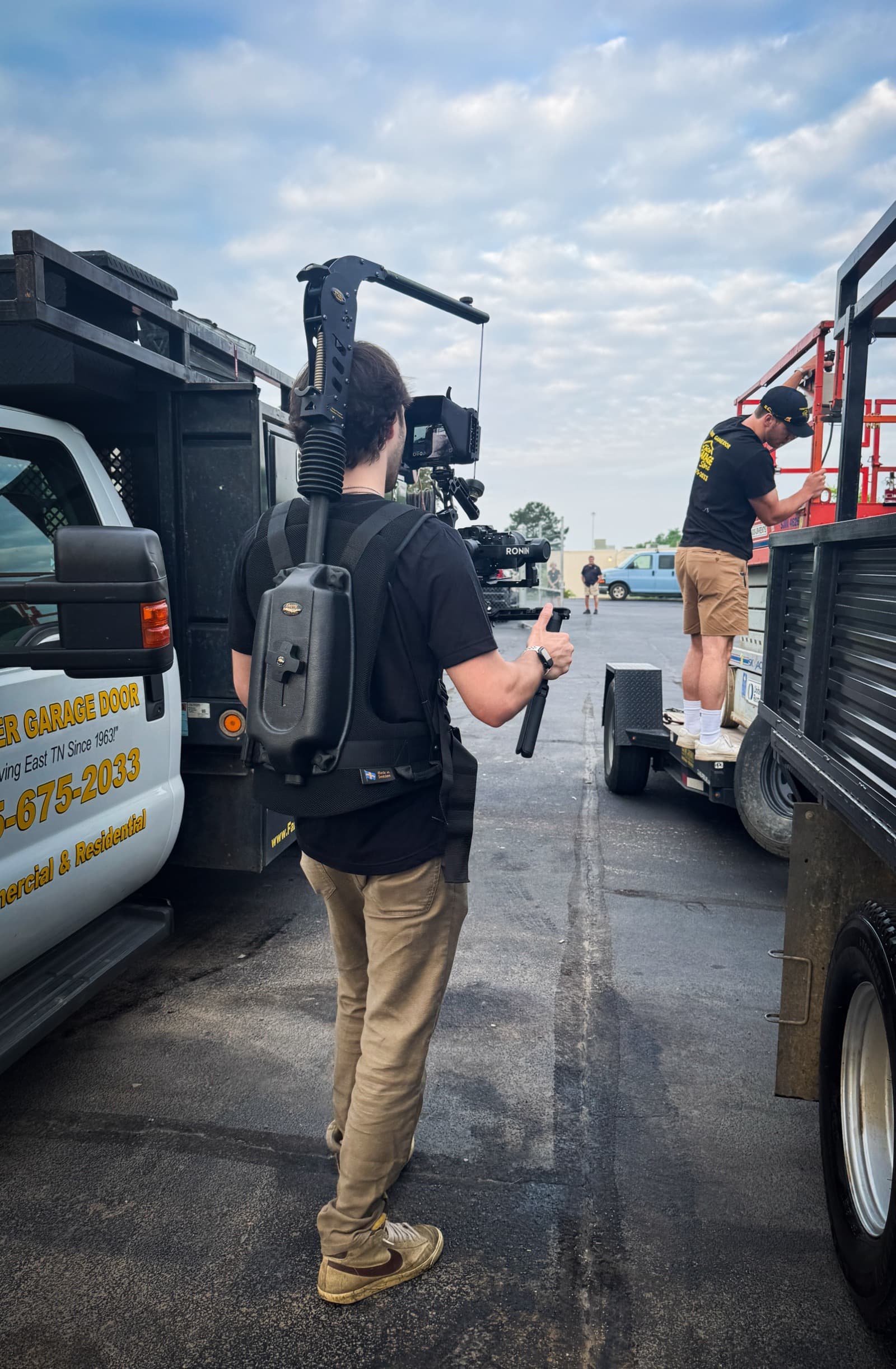 On-location shoot with Total Garage Store